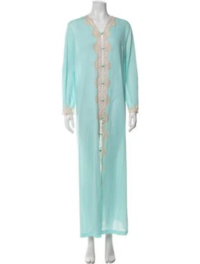 Pre-owned Pucci Vintage Lace Pattern Nightgown In Blue