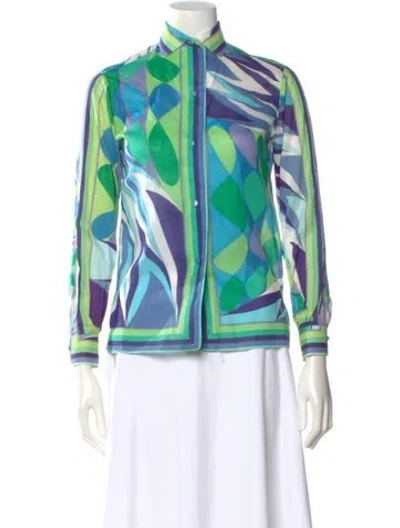 Pre-owned Pucci Vintage Late 1960's - Early 1970's Button-up Top In Multi
