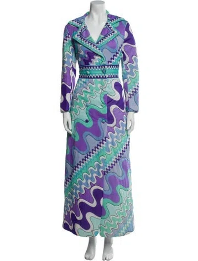 Pre-owned Pucci Vintage Late 1960's - Early 1970's Coat In Blue