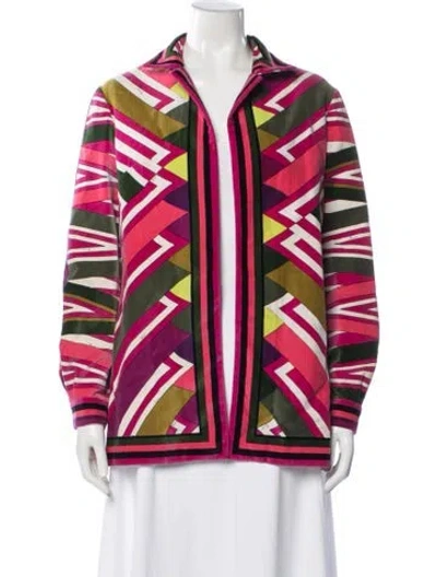 Pre-owned Pucci Vintage Late 1960's - Early 1970's Jacket In Green/pink