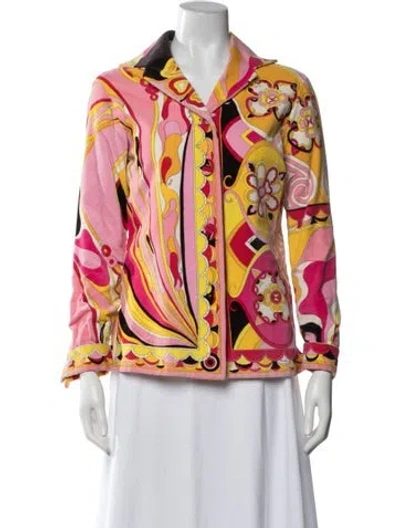 Pre-owned Pucci Vintage Late 1960's - Early 1970's Jacket In Pink/yellow