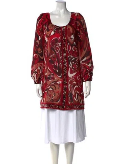 Pre-owned Pucci Vintage Late 1990's - Early 2000's Top In Red