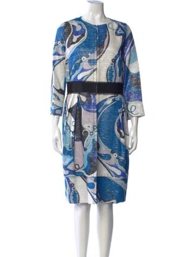 Pre-owned Pucci Vintage Late 2000's - Early 2010's Coat W/ Tags In Blue/white