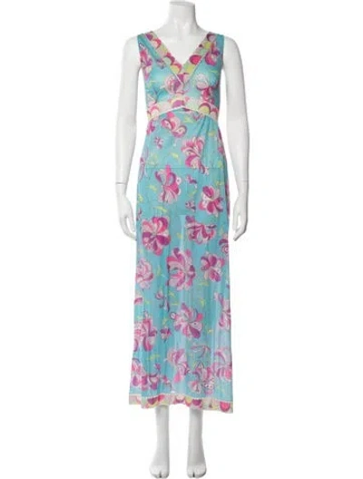 Pre-owned Pucci Vintage Long Dress In Blue
