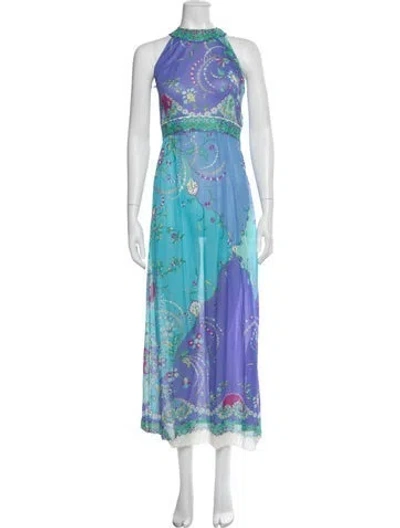 Pre-owned Pucci Vintage Long Dress In Blue