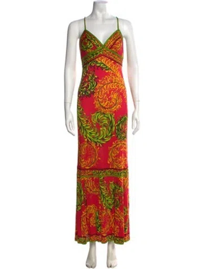 Pre-owned Pucci Vintage Long Dress In Green