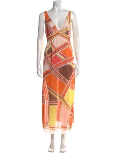 Pre-owned Pucci Vintage Long Dress In Orange
