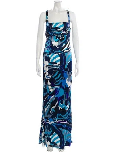 Pre-owned Pucci Vintage Long Dress W/ Tags In Blue