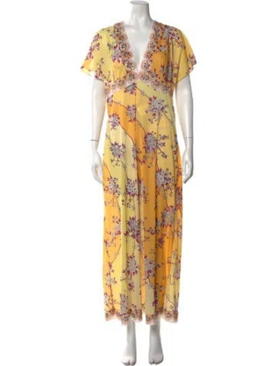 Pre-owned Pucci Vintage Long Dress In Yellow