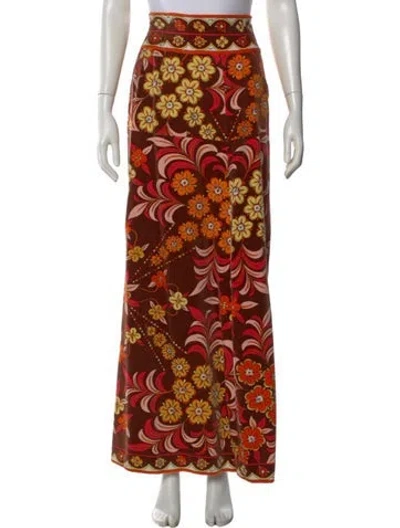 Pre-owned Pucci Vintage Long Skirt In Orange