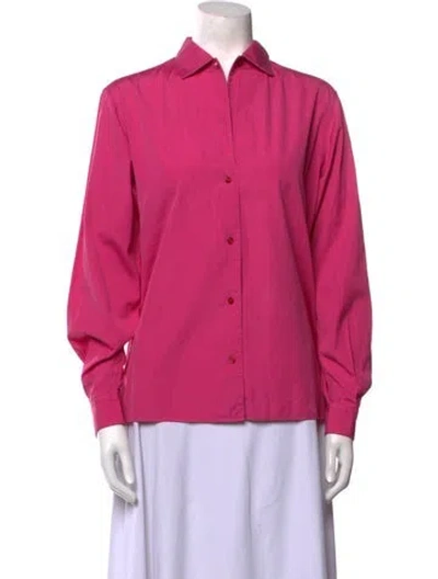 Pre-owned Pucci Vintage Long Sleeve Button-up Top In Pink