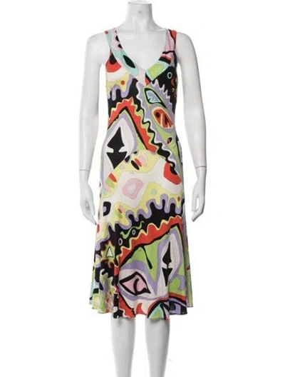 Pre-owned Pucci Vintage Midi Length Dress In Black