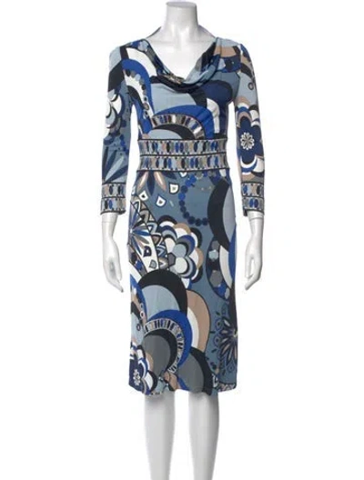 Pre-owned Pucci Vintage Midi Length Dress In Blue