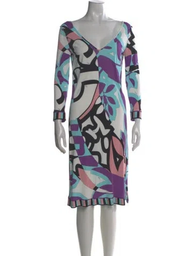 Pre-owned Pucci Vintage Midi Length Dress In Blue