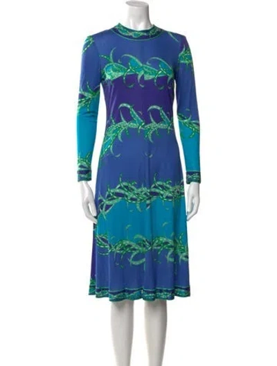 Pre-owned Pucci Vintage Midi Length Dress In Blue
