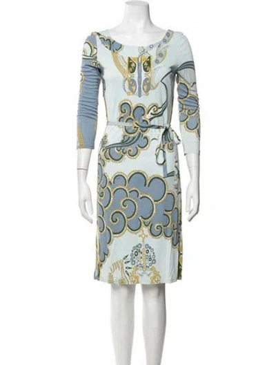 Pre-owned Pucci Vintage Midi Length Dress In Blue