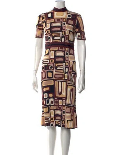 Pre-owned Pucci Vintage Midi Length Dress In Brown/purple