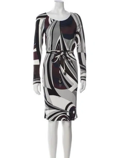 Pre-owned Pucci Vintage Midi Length Dress In Burgundy/grey
