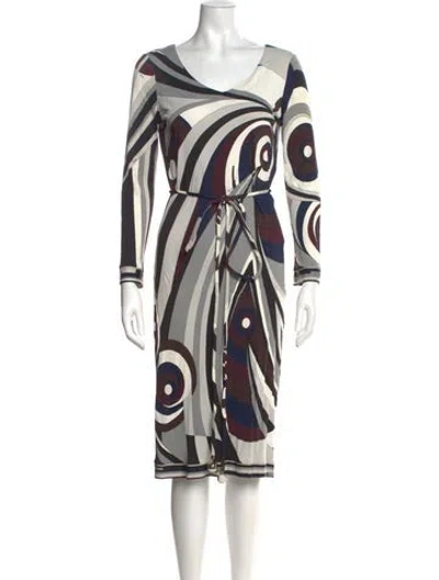 Pre-owned Pucci Vintage Midi Length Dress In Gray