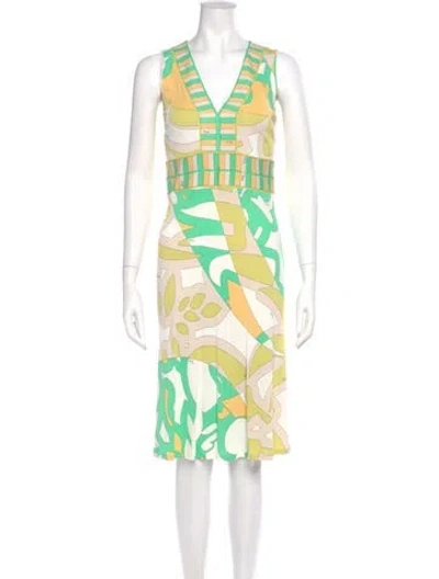Pre-owned Pucci Vintage Midi Length Dress In Green