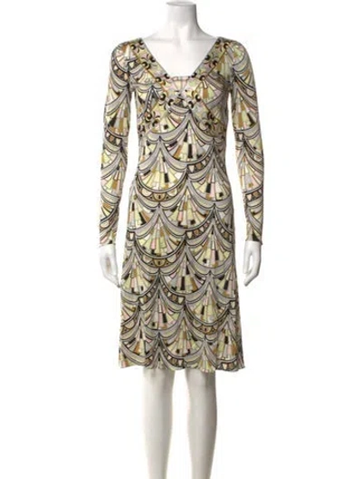 Pre-owned Pucci Vintage Midi Length Dress In Green