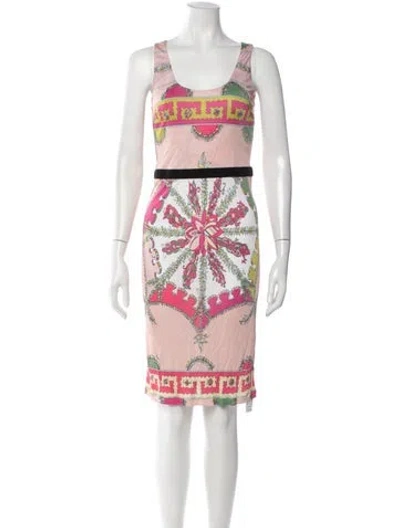 Pre-owned Pucci Vintage Midi Length Dress In Green/pink