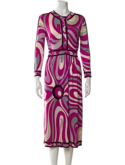 Pre-owned Pucci Vintage Midi Length Dress In Multi