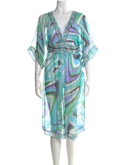 Pre-owned Pucci Vintage Midi Length Dress In Multi