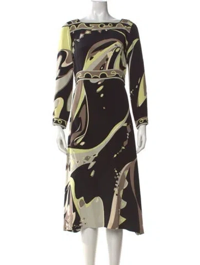 Pre-owned Pucci Vintage Midi Length Dress In Multicolor