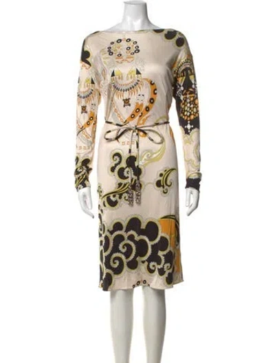 Pre-owned Pucci Vintage Midi Length Dress In Neutrals