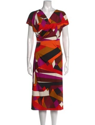 Pre-owned Pucci Vintage Midi Length Dress In Orange