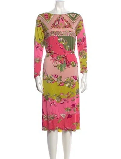 Pre-owned Pucci Vintage Midi Length Dress In Pink