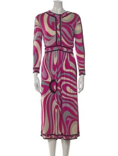 Pre-owned Pucci Vintage Midi Length Dress In Purple