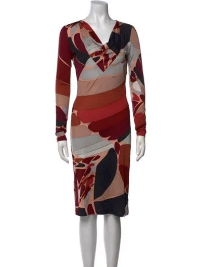 Pre-owned Pucci Vintage Midi Length Dress In Red