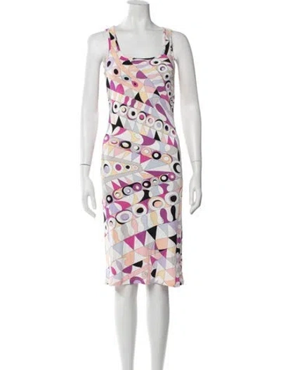 Pre-owned Pucci Vintage Midi Length Dress In White