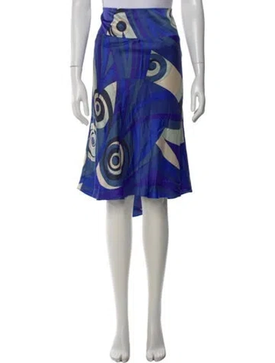 Pre-owned Pucci Vintage Midi Length Skirt In Blue