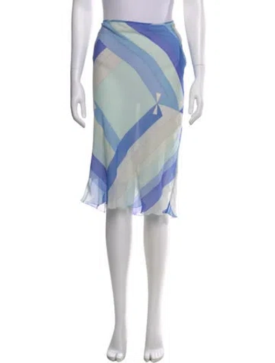 Pre-owned Pucci Vintage Midi Length Skirt In Blue