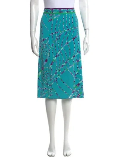 Pre-owned Pucci Vintage Midi Length Skirt In Blue