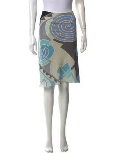 Pre-owned Pucci Vintage Midi Length Skirt In Blue