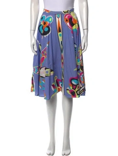 Pre-owned Pucci Vintage Midi Length Skirt In Blue