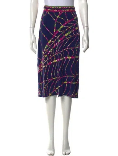 Pre-owned Pucci Vintage Midi Length Skirt In Blue