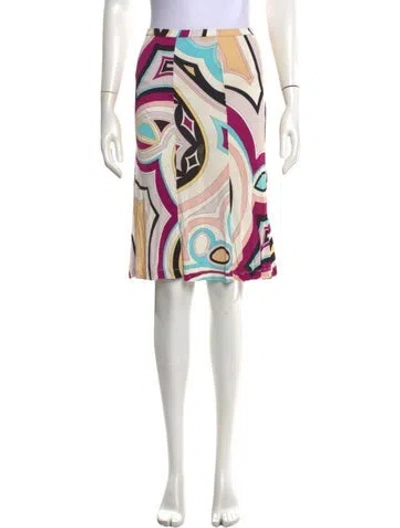 Pre-owned Pucci Vintage Midi Length Skirt In Blue