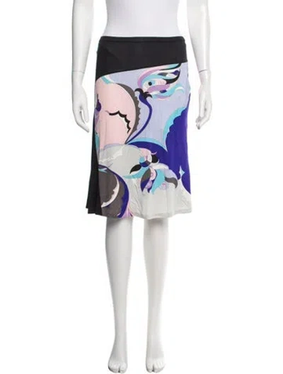 Pre-owned Pucci Vintage Midi Length Skirt In Blue