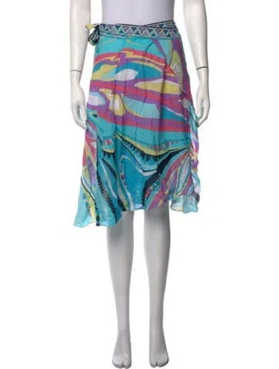 Pre-owned Pucci Vintage Midi Length Skirt In Blue