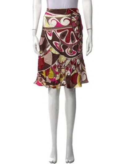 Pre-owned Pucci Vintage Midi Length Skirt In Brown
