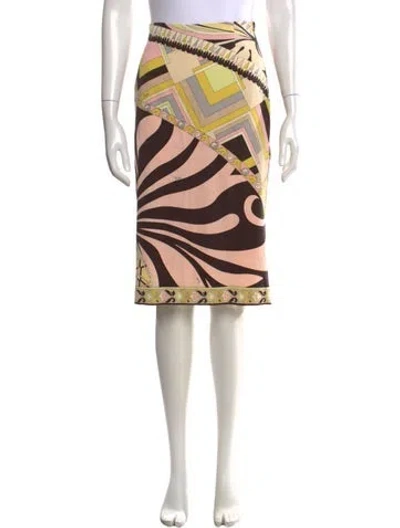 Pre-owned Pucci Vintage Midi Length Skirt In Multi