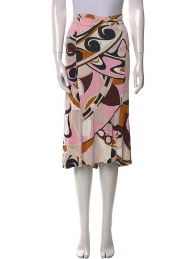 Pre-owned Pucci Vintage Midi Length Skirt In Pink