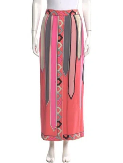 Pre-owned Pucci Vintage Midi Length Skirt In Pink