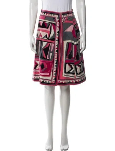 Pre-owned Pucci Vintage Midi Length Skirt In Pink
