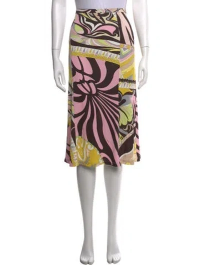 Pre-owned Pucci Vintage Midi Length Skirt In Pink